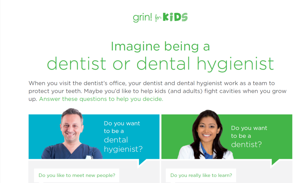 Oral Health Careers Handouts and Worksheets Healthy Smile Learning